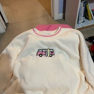Altar'd State Cream and Pink Sweatshirt